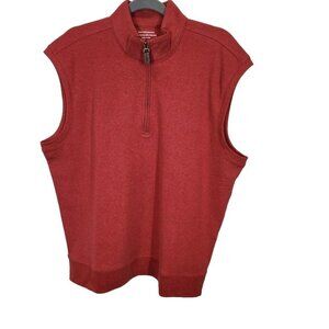 New Heritage Quarter Zip Pullover‎ Vest in Red Size Large
